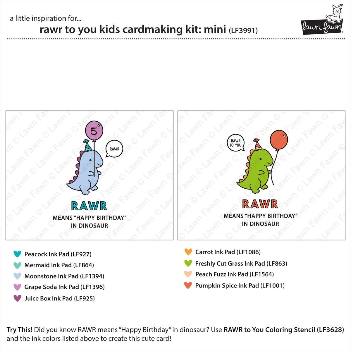rawr to you kids cardmaking kit: mini