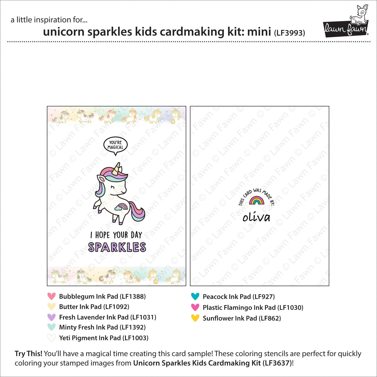 unicorn sparkles kids cardmaking kit: mini