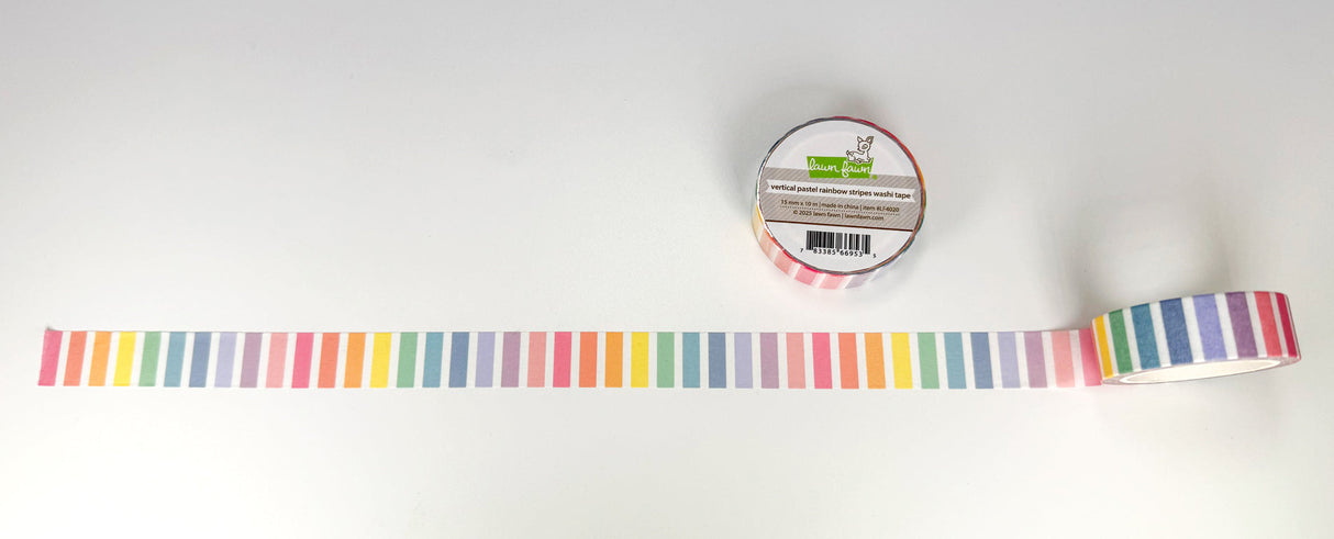 vertical pastel rainbow stripes washi tape