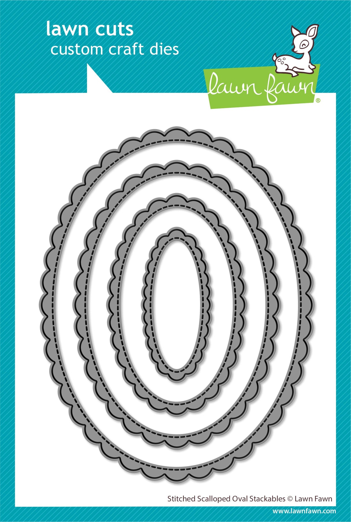 stitched scalloped oval stackables