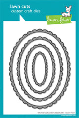 stitched scalloped oval stackables