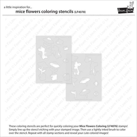 mice flowers coloring stencils