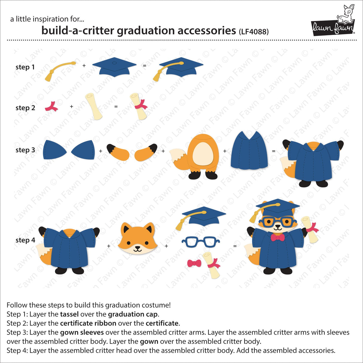 build-a-critter graduation accessories