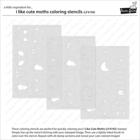 i like cute moths coloring stencils