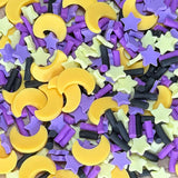 halloween moon and star clay pieces