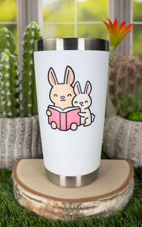 reading bunnies vinyl sticker