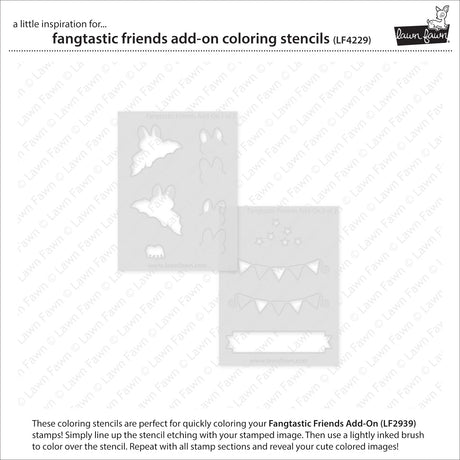 fangtastic friends add-on coloring stencils