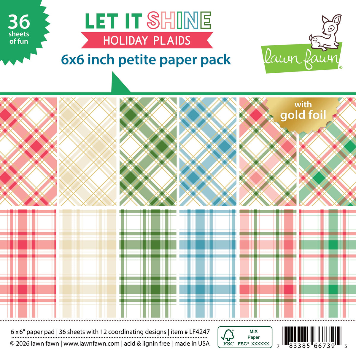 let it shine holiday plaids petite paper pack