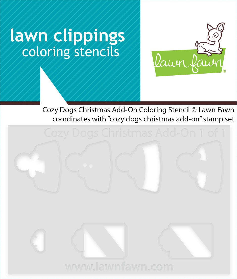 cozy dogs christmas add-on coloring stencil