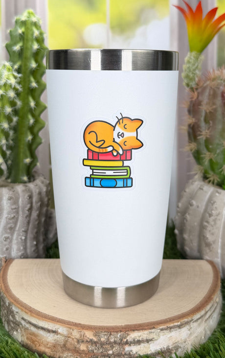 book stack vinyl sticker