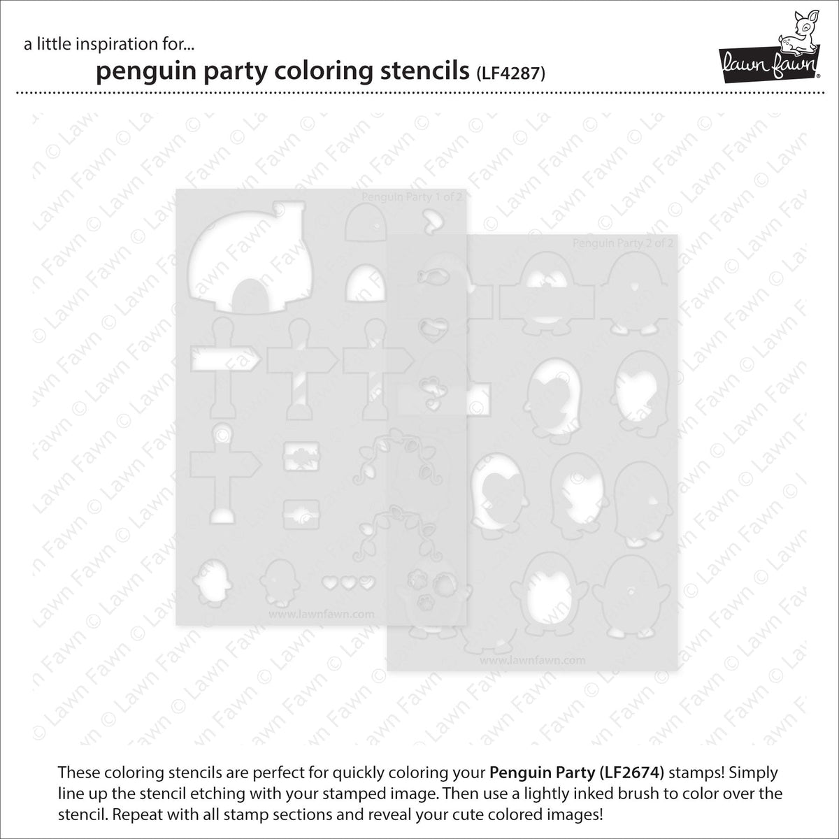 penguin party coloring stencils