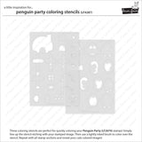 penguin party coloring stencils