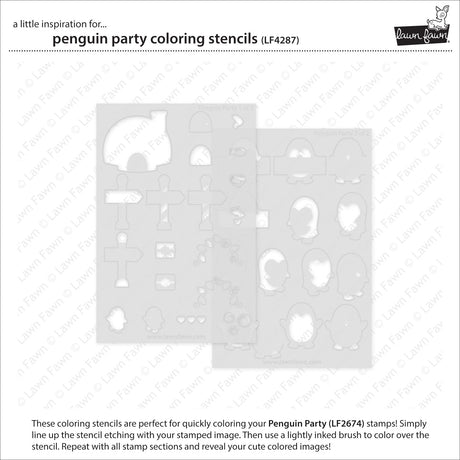 penguin party coloring stencils
