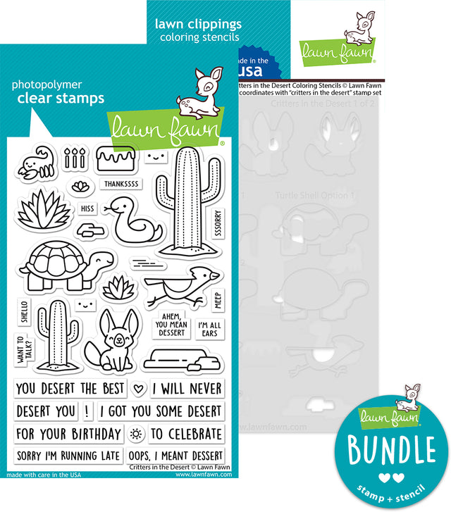 critters in the desert (stamp+coloring stencil bundle ) – Lawn Fawn