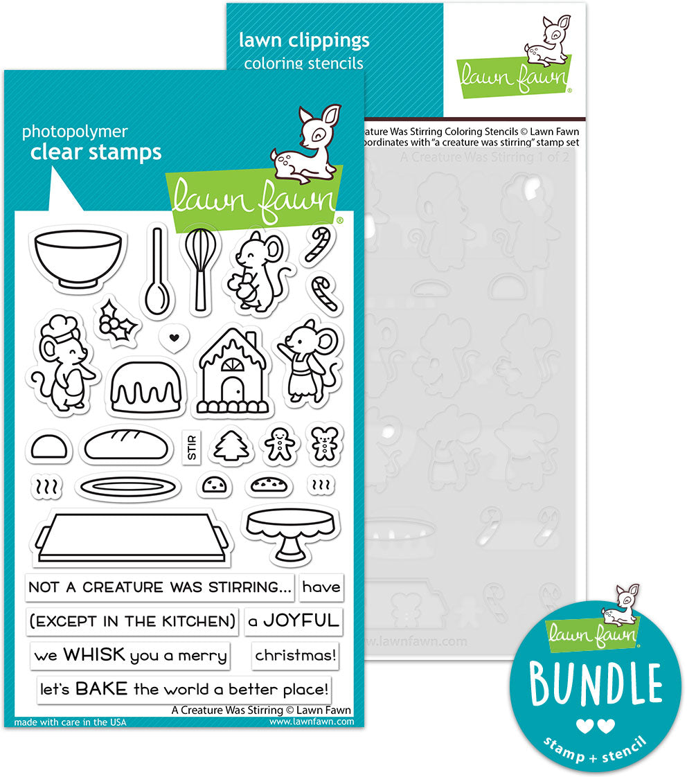 a creature was stirring (stamp+coloring stencil bundle)