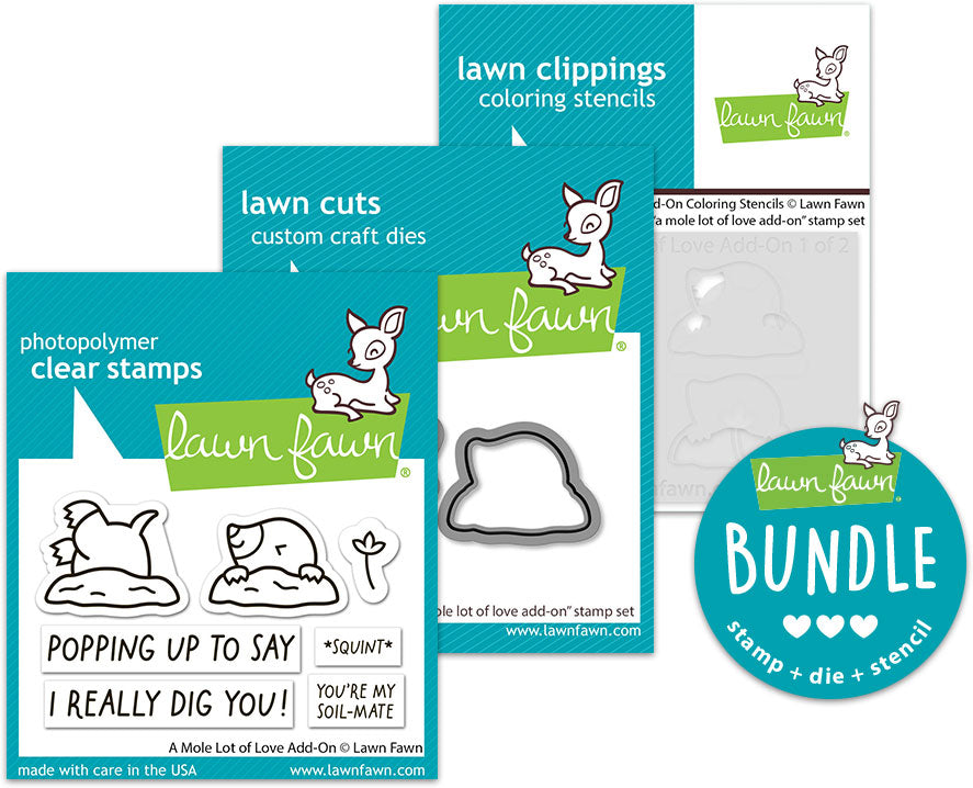 a mole lot of love add-on (stamp+die+coloring stencil bundle) – Lawn Fawn
