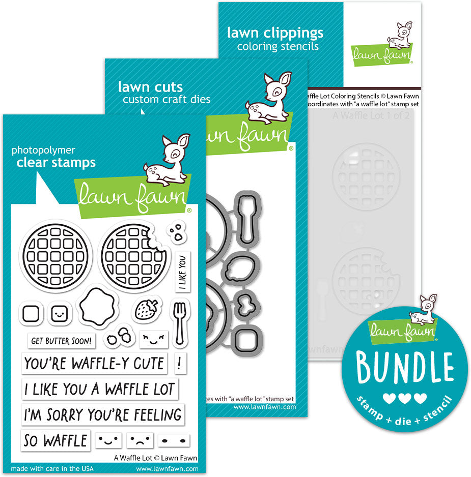 a waffle lot (stamp+die+coloring stencil bundle)
