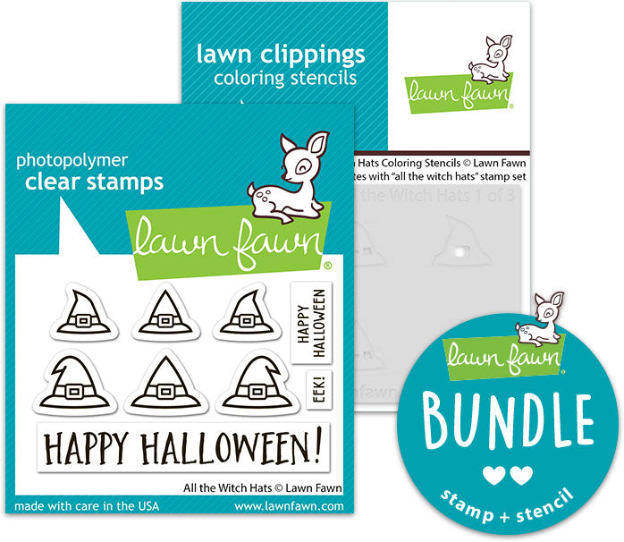 all the witch hats (stamp+coloring stencil bundle)