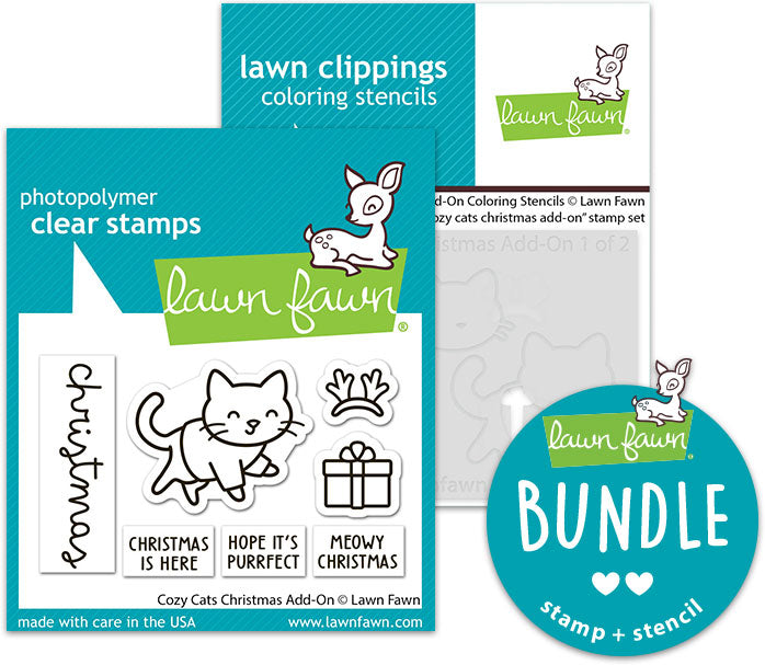cozy cats christmas add-on (stamp+coloring stencil bundle)