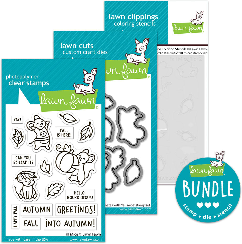 fall mice (stamp+die+coloring stencil bundle)