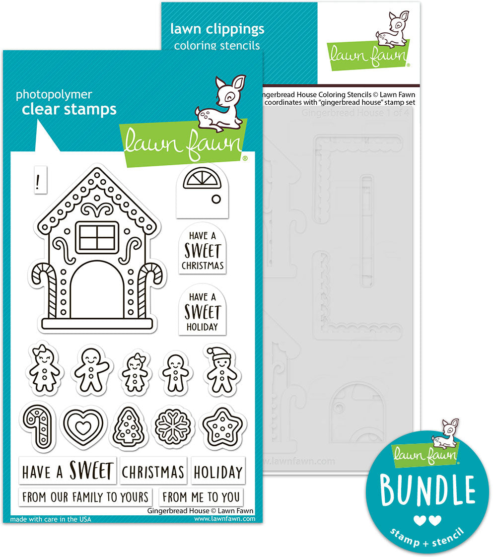 gingerbread house (stamp+coloring stencil bundle)