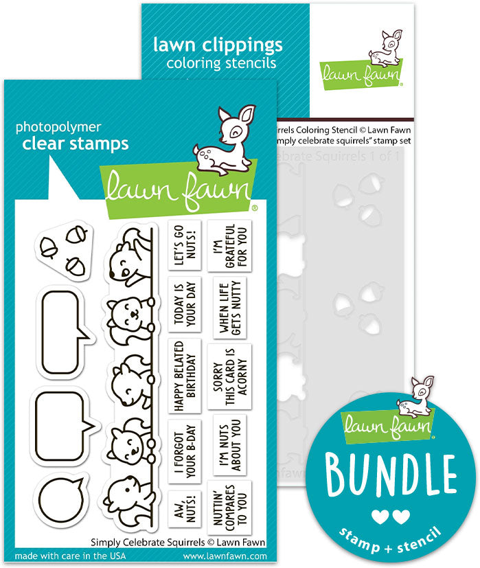 simply celebrate squirrels (stamp+coloring stencil bundle)