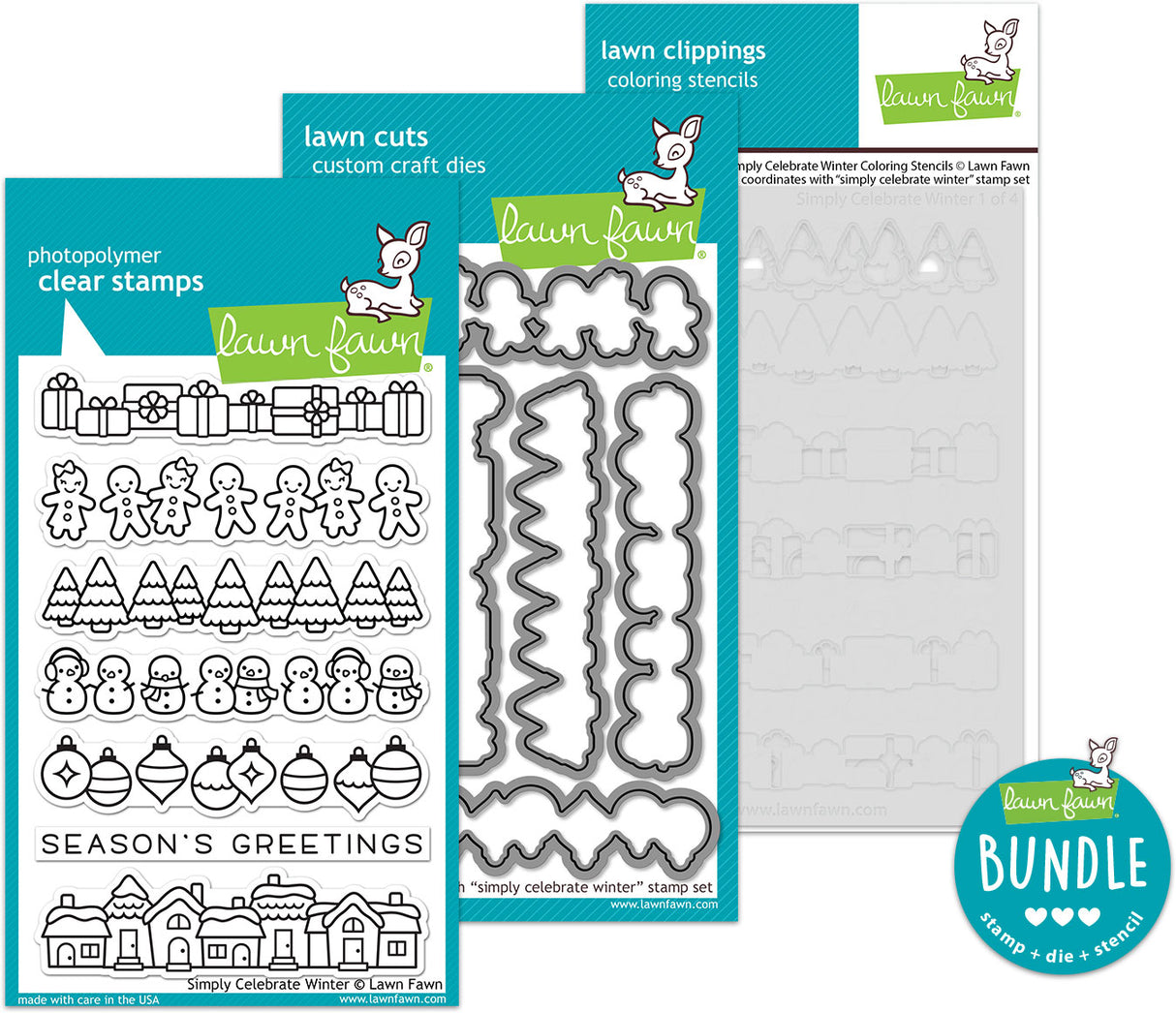 simply celebrate winter (stamp+die+coloring stencil bundle)