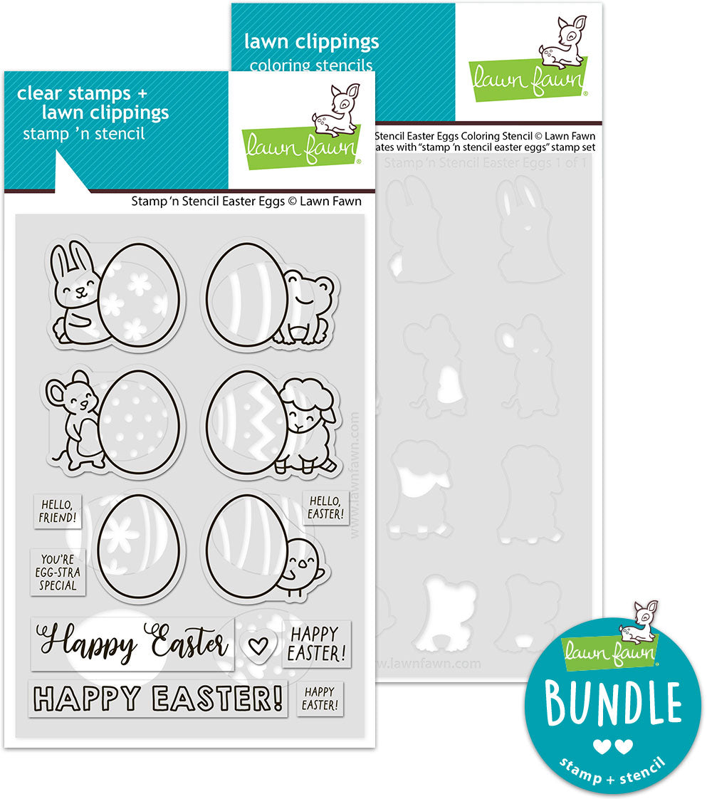stamp 'n stencil easter eggs (stamp+coloring stencil bundle)
