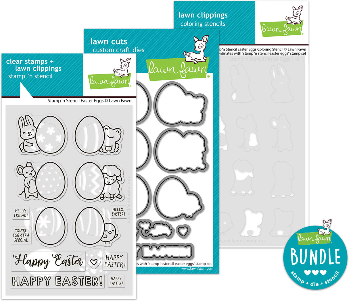stamp 'n stencil easter eggs (stamp+die+coloring stencil bundle)