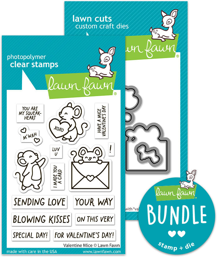 valentine mice(stamp+die bundle)