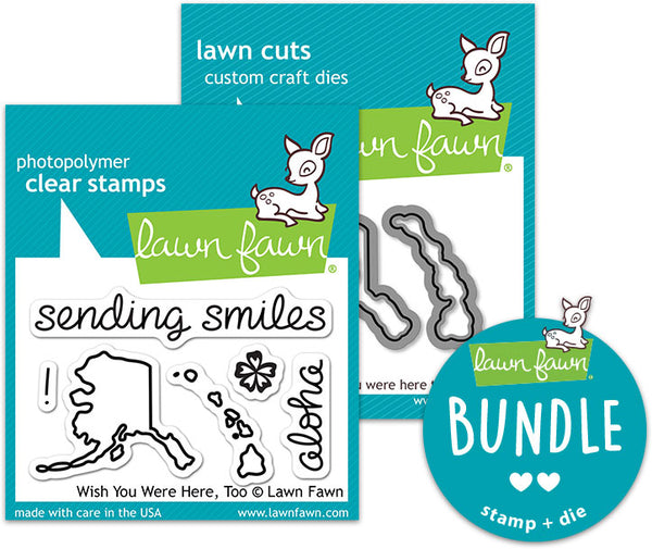 アルバム・スクラップ Lawn Fawn Friends Forever Stamp & Die wish you were here, too (stamp+die bundle) – Lawn Fawn