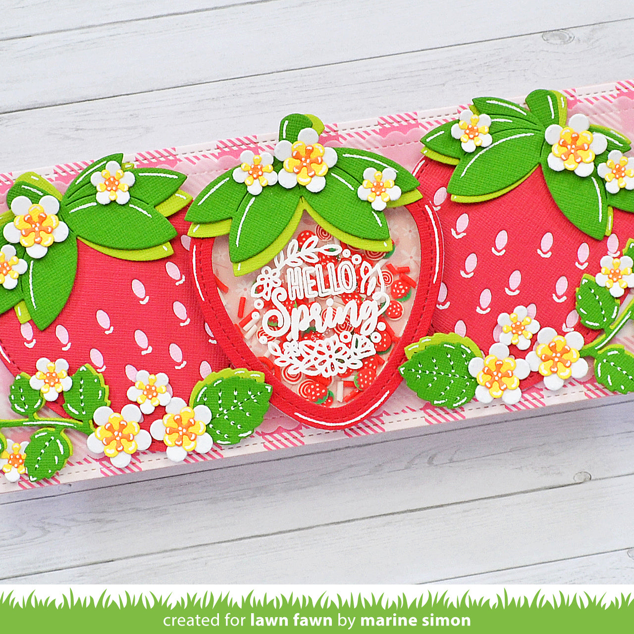 stitched strawberry frame – Lawn Fawn