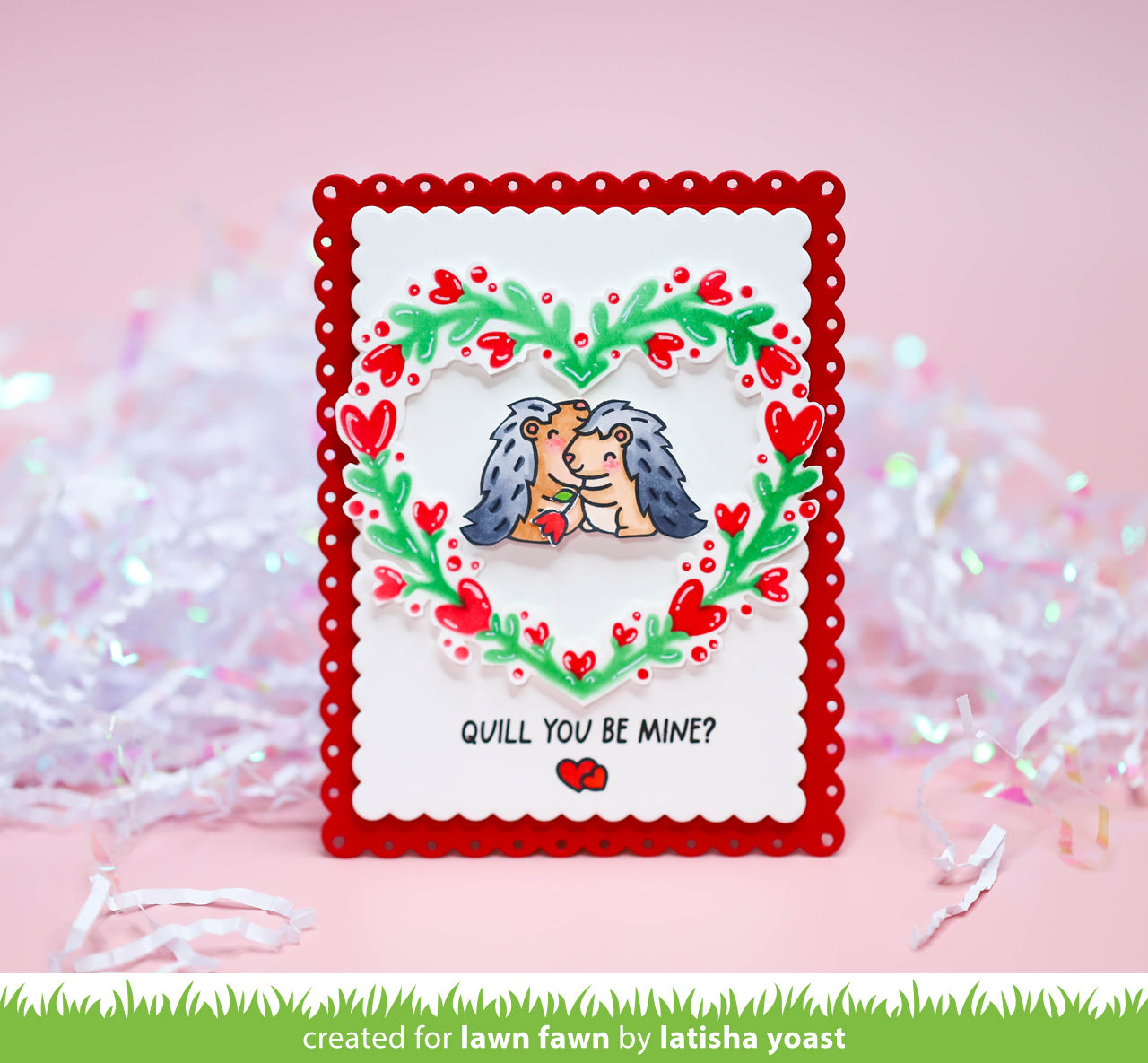 LOVE Heart Wreath Watercolor Glitter Card – The Marble Faun Books & Gifts