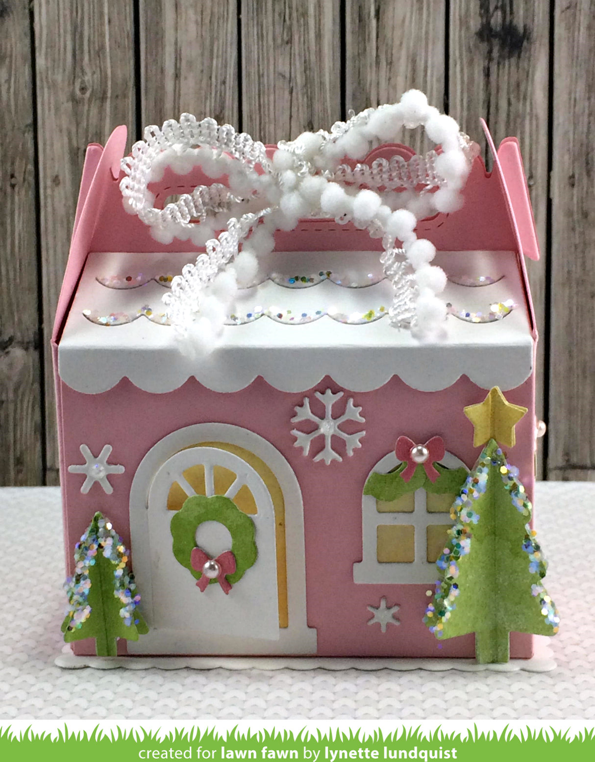 scalloped treat box winter house add-on