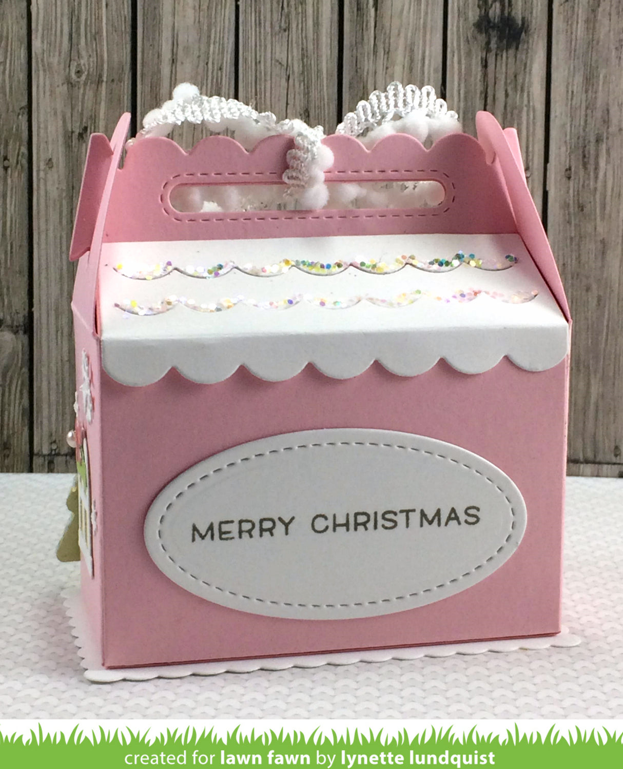 scalloped treat box winter house add-on