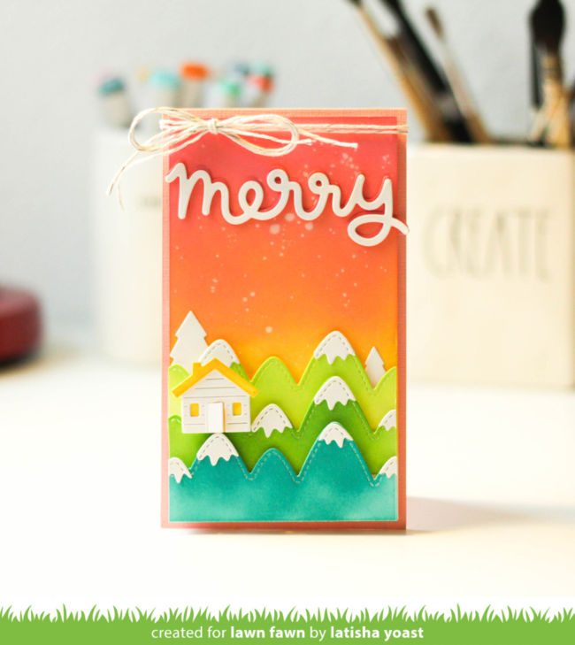 shadow box card mountain add-on