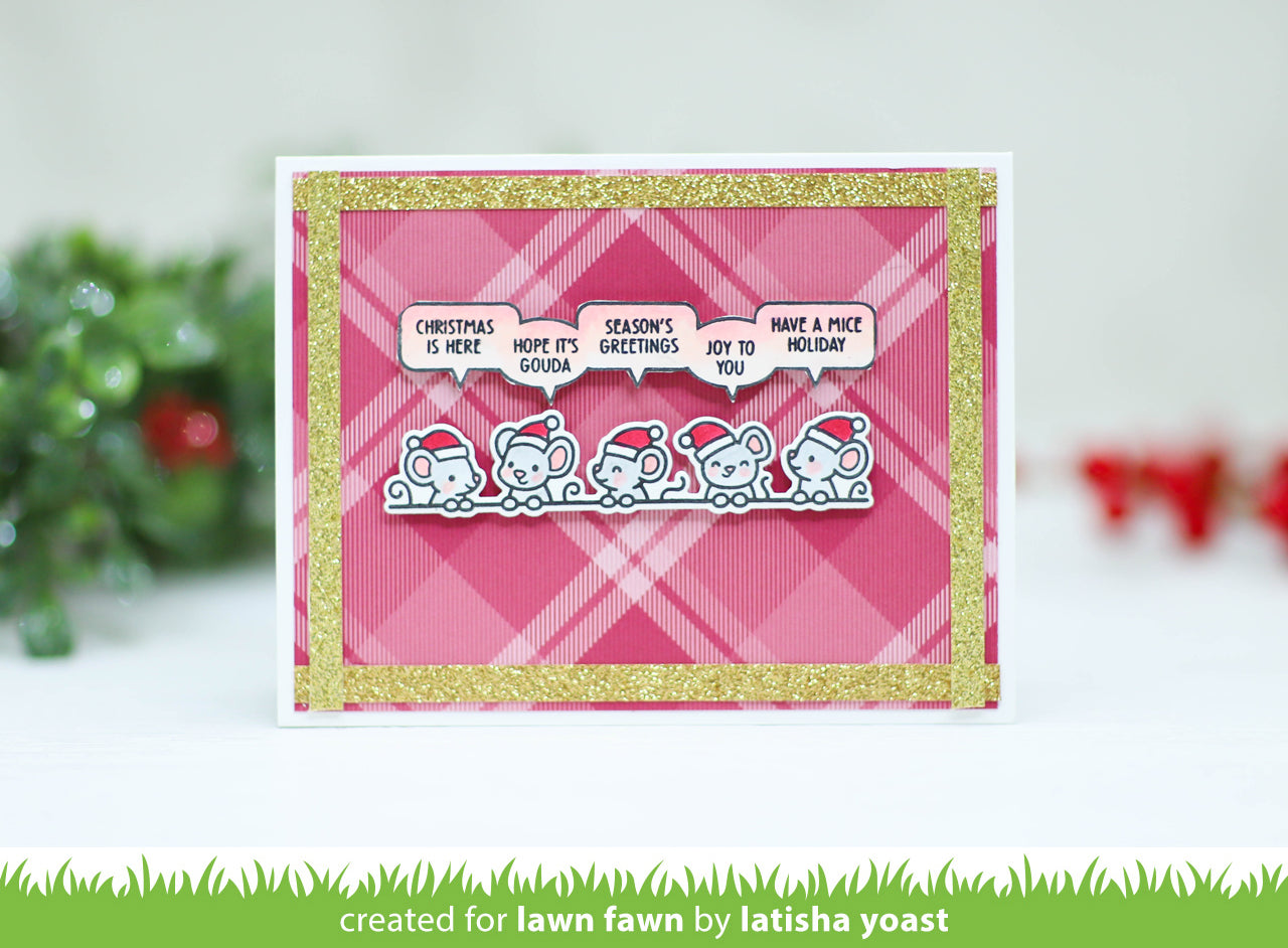 Lawn Fawn Set Di Timbri Trasparenti - Simply Celebrate Winter Critters LF3231 - Con Fumetti E Insetti Invernali
