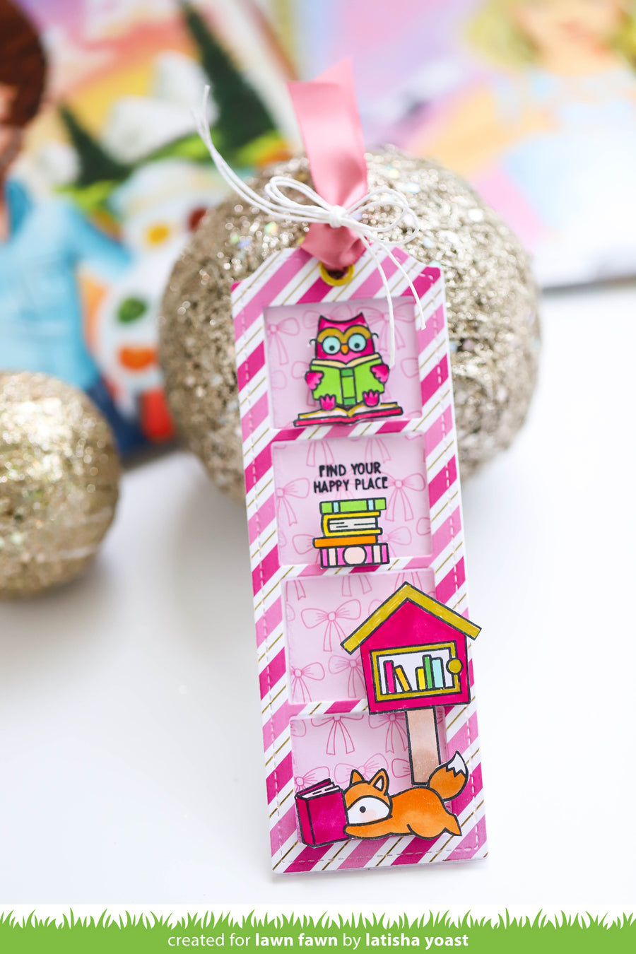 stitched bookmark – Lawn Fawn