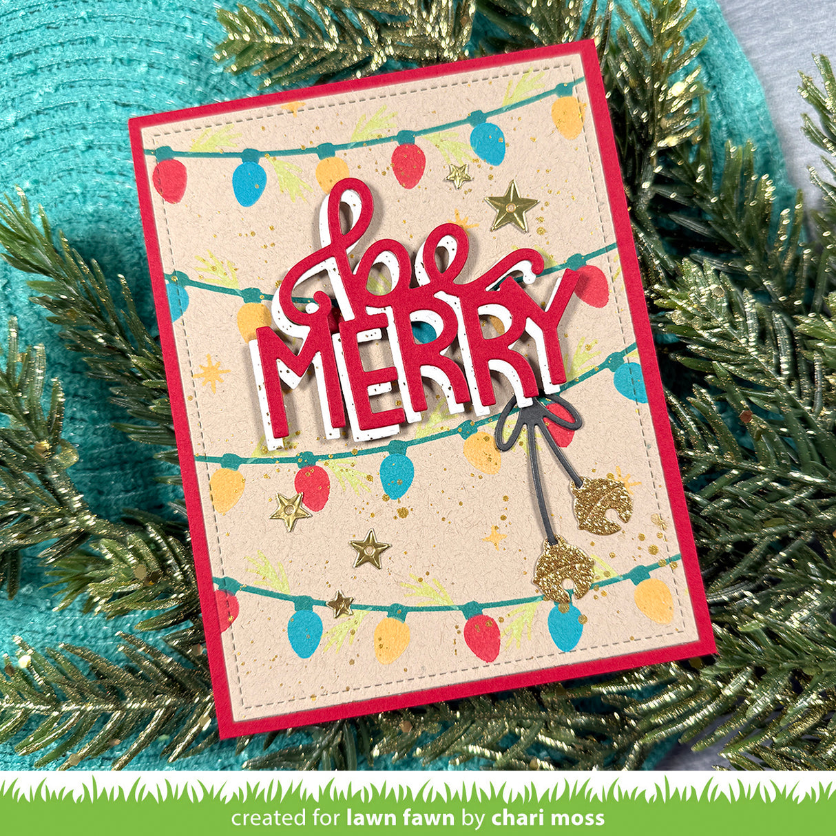 string of lights background stencils