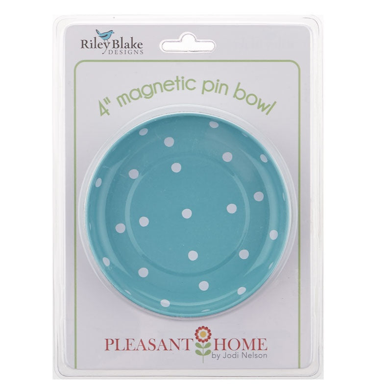 polka dot 4" magnetic bowl - aqua