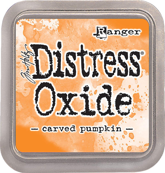 distress oxide -carved pumpkin