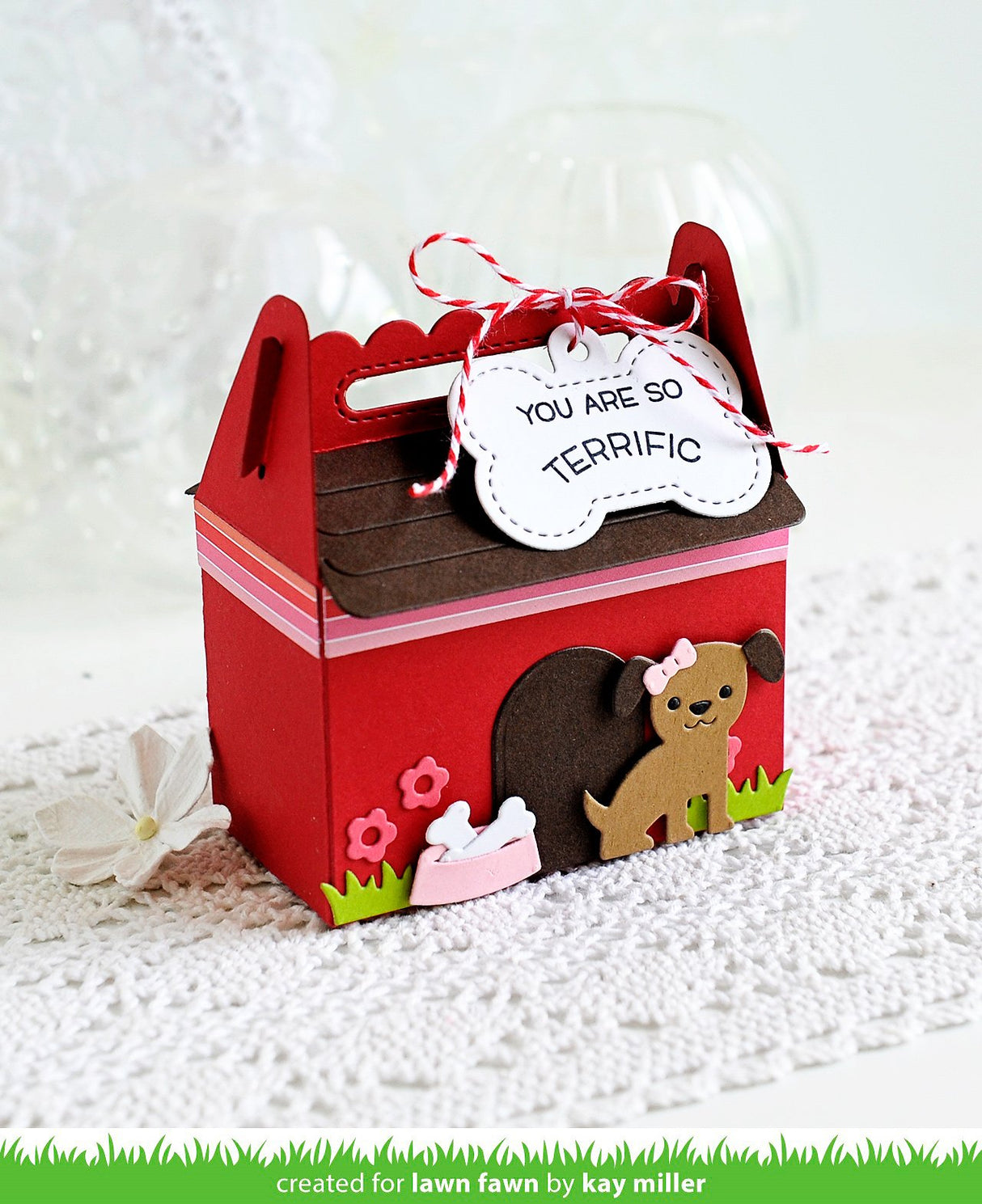 _scalloped treat box dog house add-on_