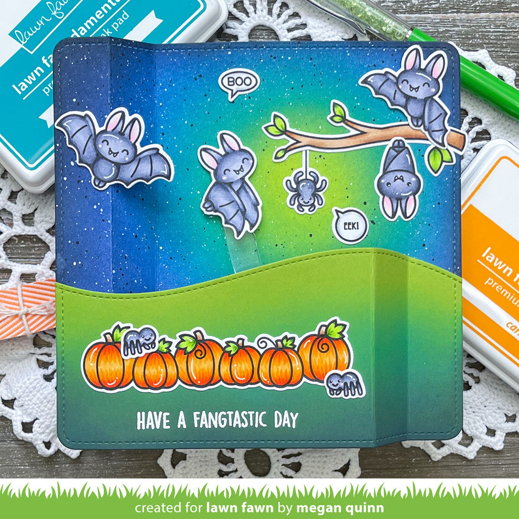 Lawn Fawn Set Timbri Trasparenti - Fangtastic Friends - 4x6 Pollici - Timbrini Per Halloween