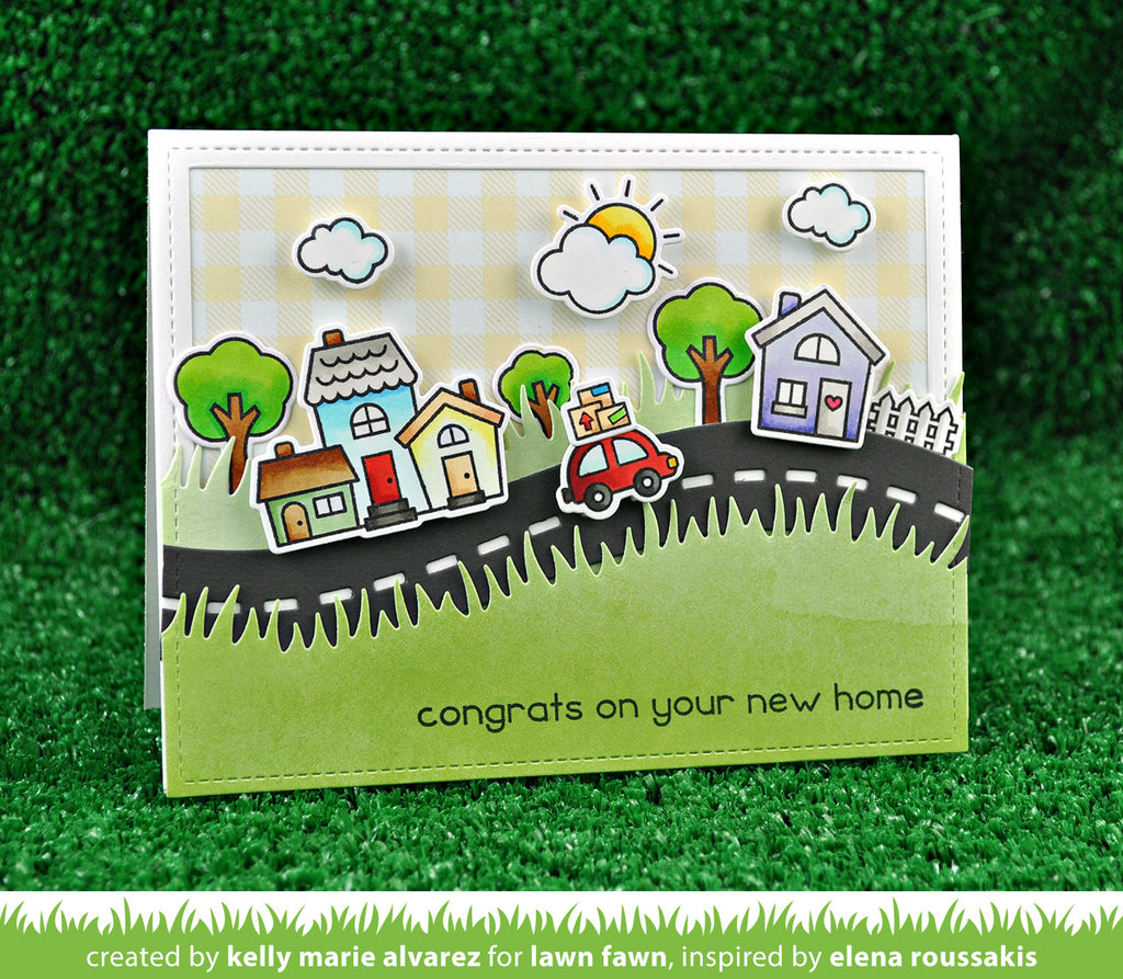Set Fustelle Lawn Fawn - Stitched Hillside Borders - Confini Di Colline Cucite