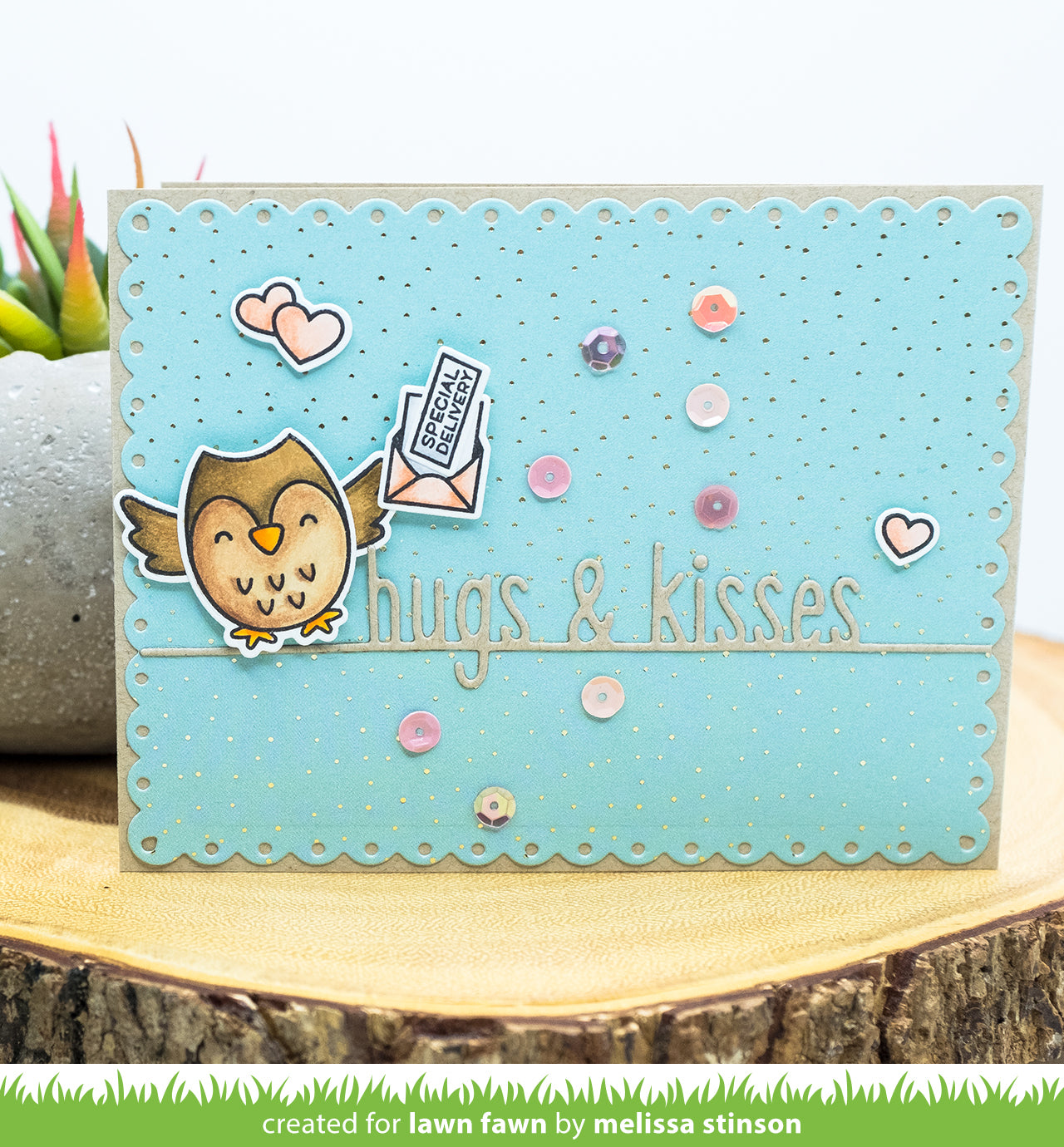 Lawn Fawn Fustella Artigianale In Acciaio LF2475 - Hugs And Kisses Line Border, Formato 12,5 X 2,5 Cm, Per Biglietti E Decorazioni