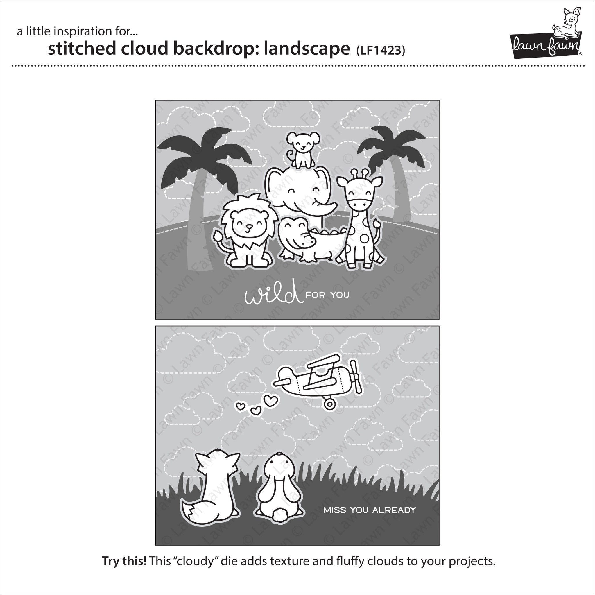 stitched cloud backdrop: landscape