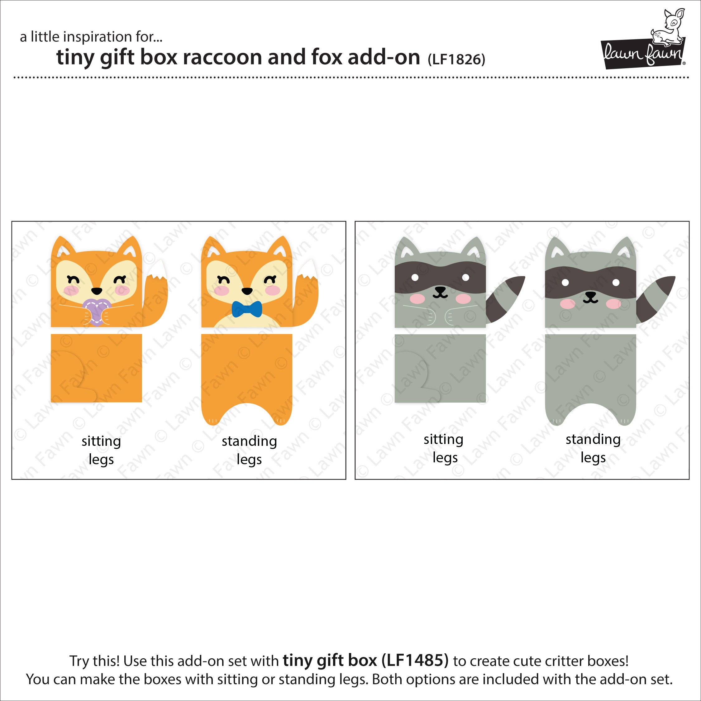 tiny gift box raccoon and fox add-on