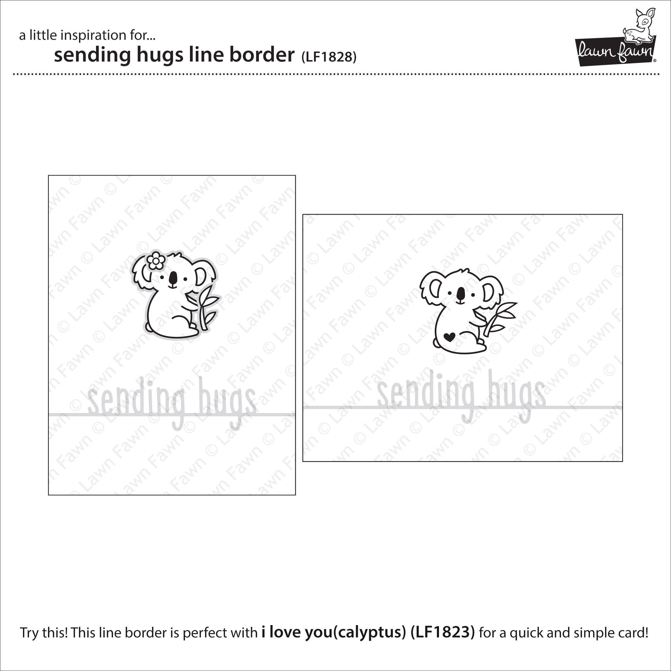 sending hugs line border | Lawn Fawn