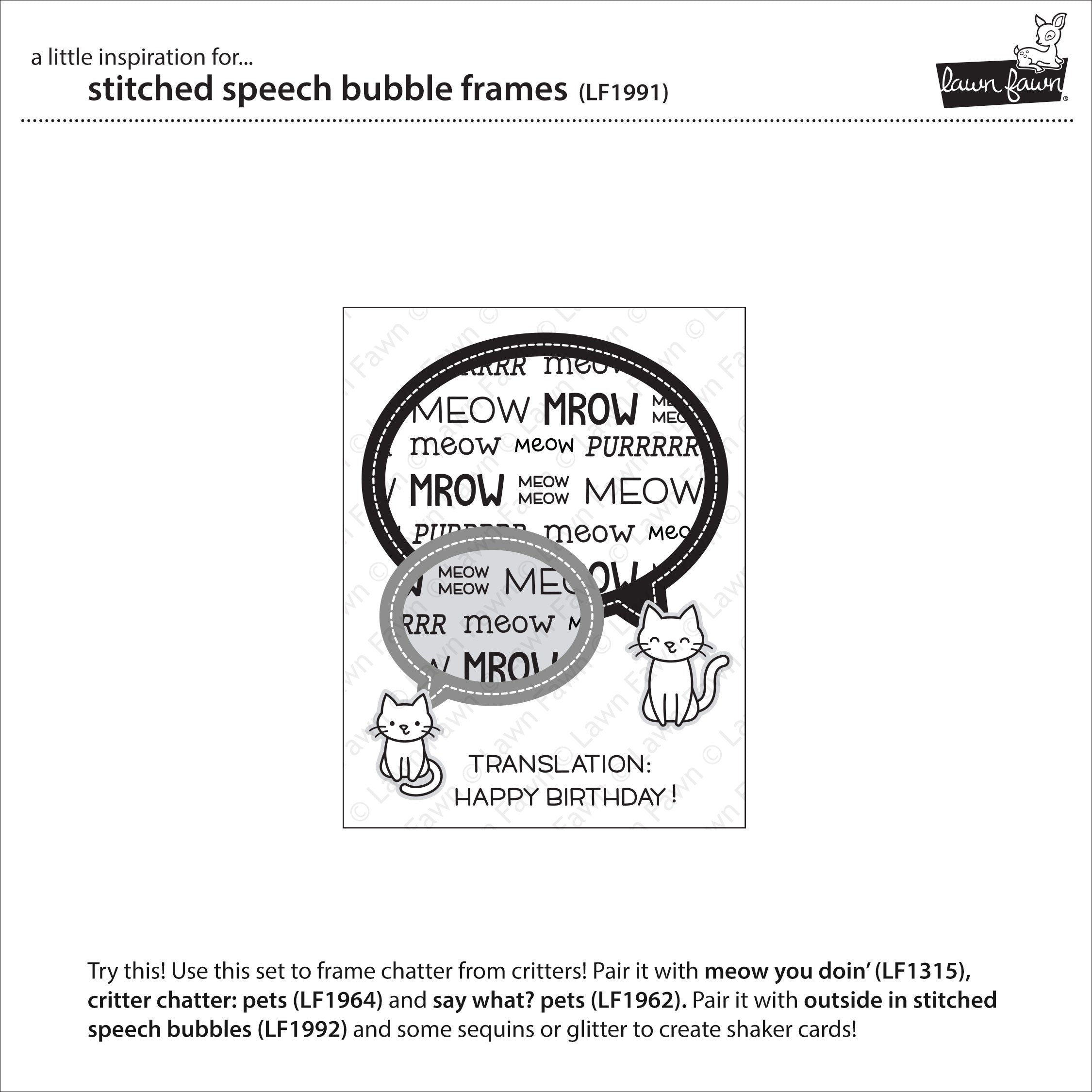 stitched speech bubble frames
