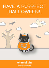 cat-o'-lantern enamel pin